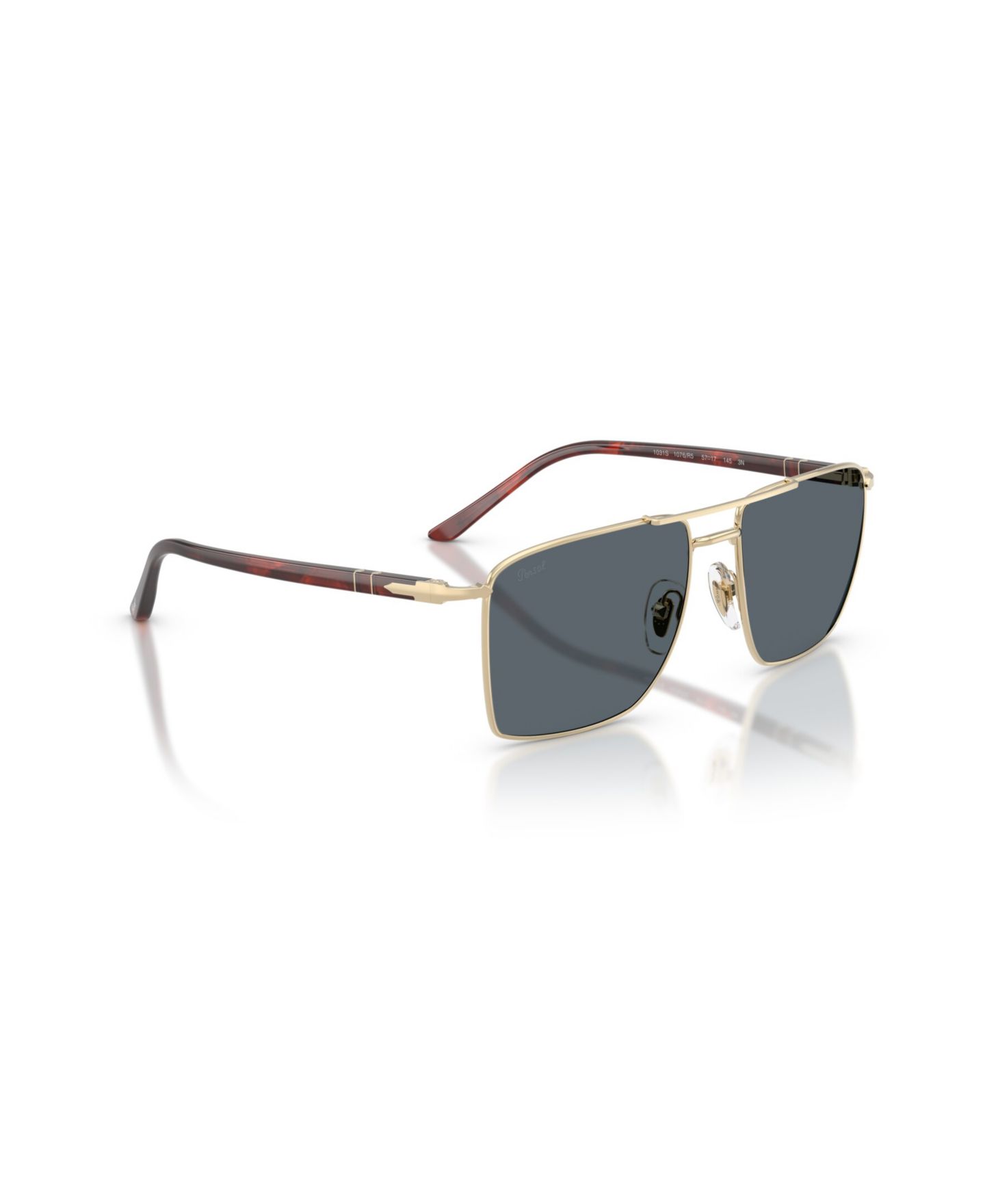 Женские солнцезащитные очки Persol Square Blue-Lens Sunglasses Sartoria PO1031S, цвет: Золотой — фото 6