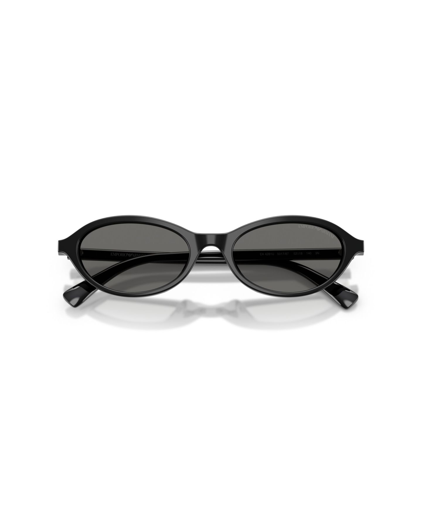 Женские солнцезащитные очки Emporio Armani Oval Sunglasses EA4281U, цвет: Блестящий чёрный — фото 5
