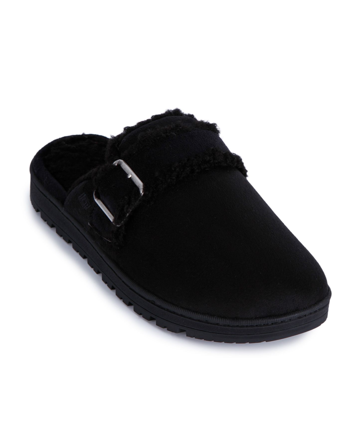 Женские тапочки Isotoner Signature Buckle Scuff Slippers, цвет: Чёрный — фото 1
