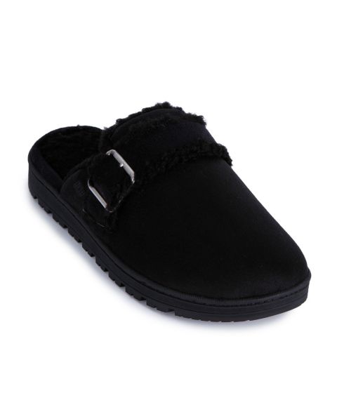 Женские тапочки Isotoner Signature Buckle Scuff Slippers, цвет: Чёрный