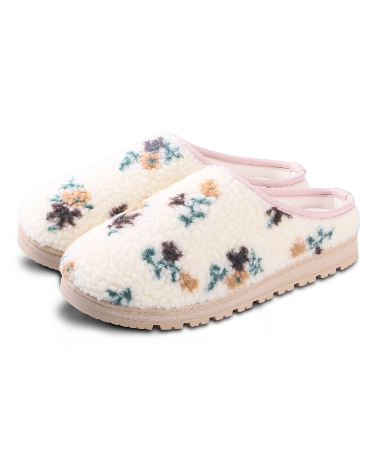 Женские сабо Isotoner Signature Isotoner Floral Sherpa Indoor/Outdoor Clog Slippers, цвет: Коричневый — фото 6