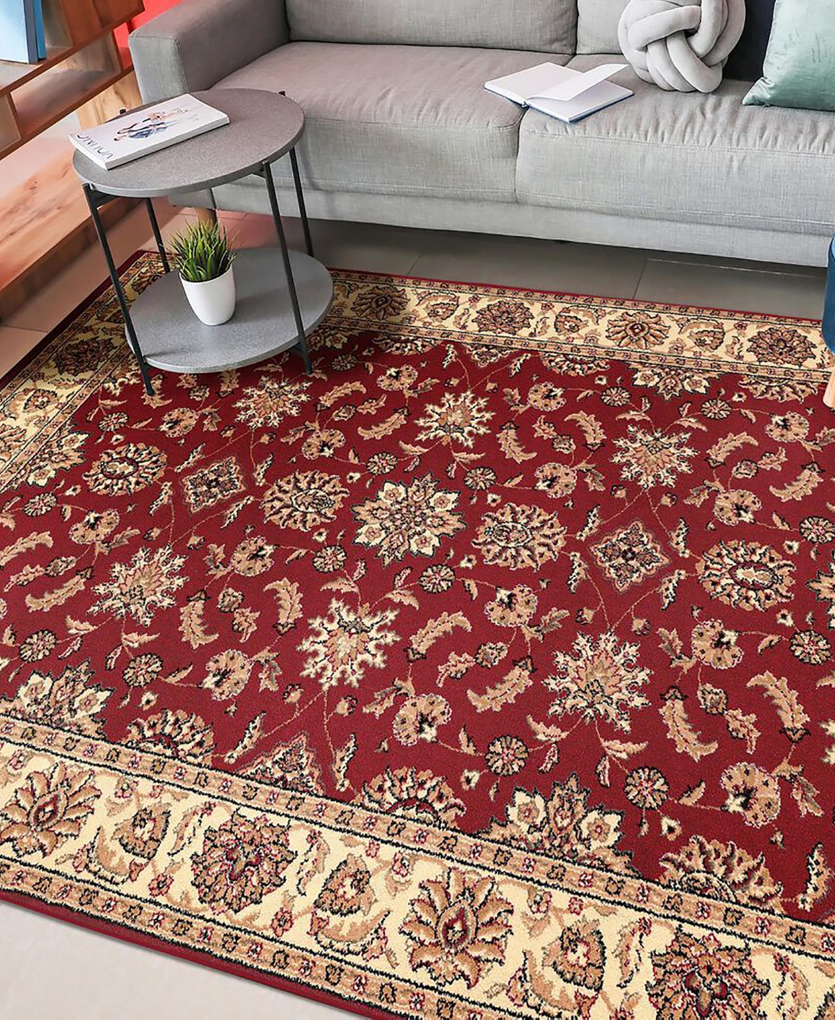 Closeout!! Km Home Pesaro Meshed Red 7'9" x 11' Area Rug