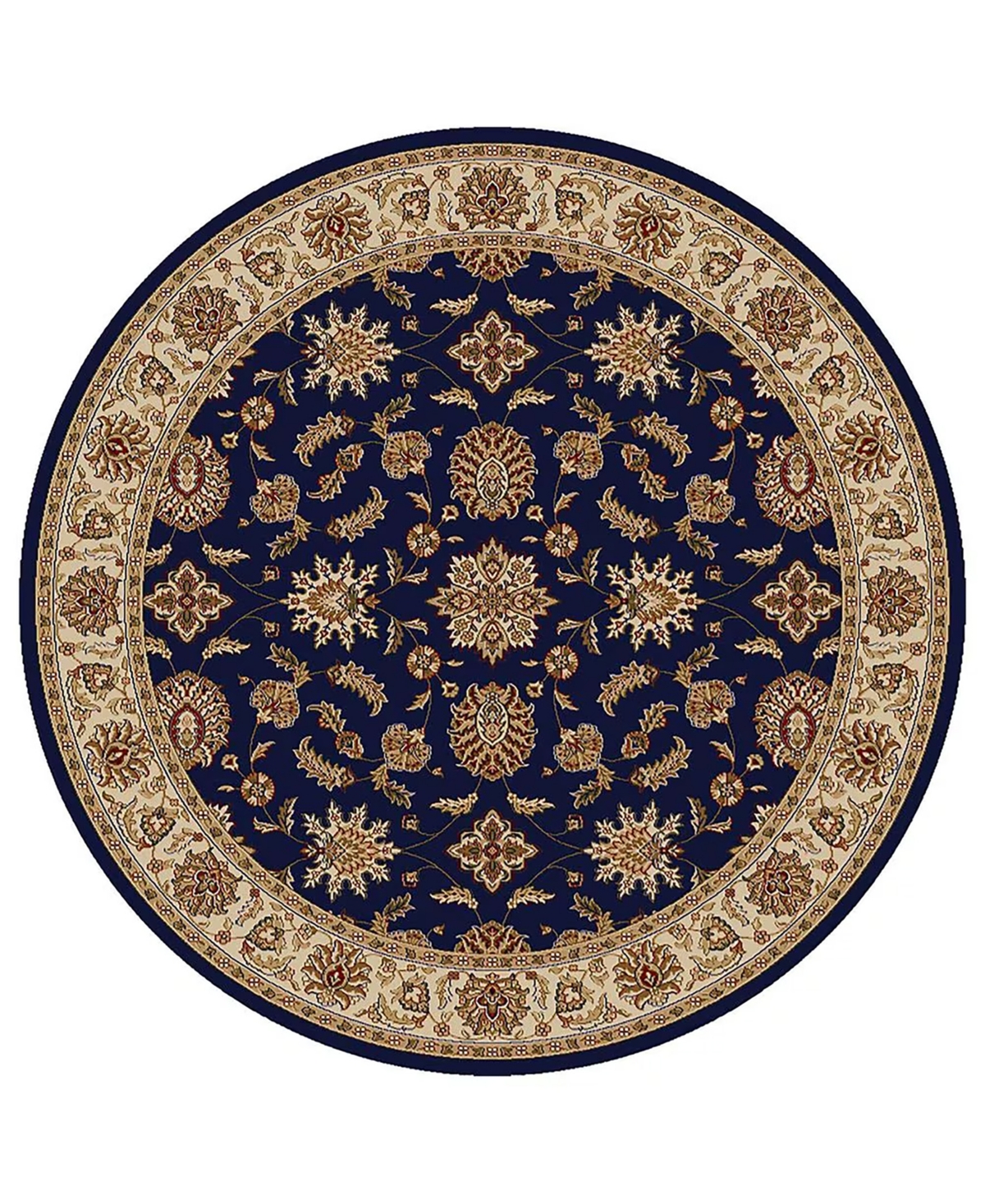 Closeout! Km Home 1592/1085/Navy Pesaro Blue 5'3" x 5'3" Round Area Rug