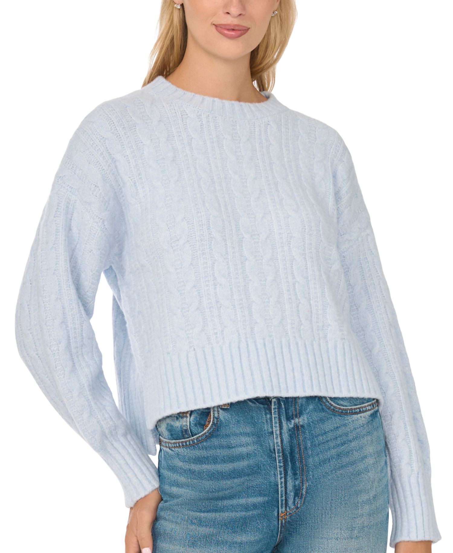 Women's Cable-Knit Raglan-Sleeve Crewneck Sweater