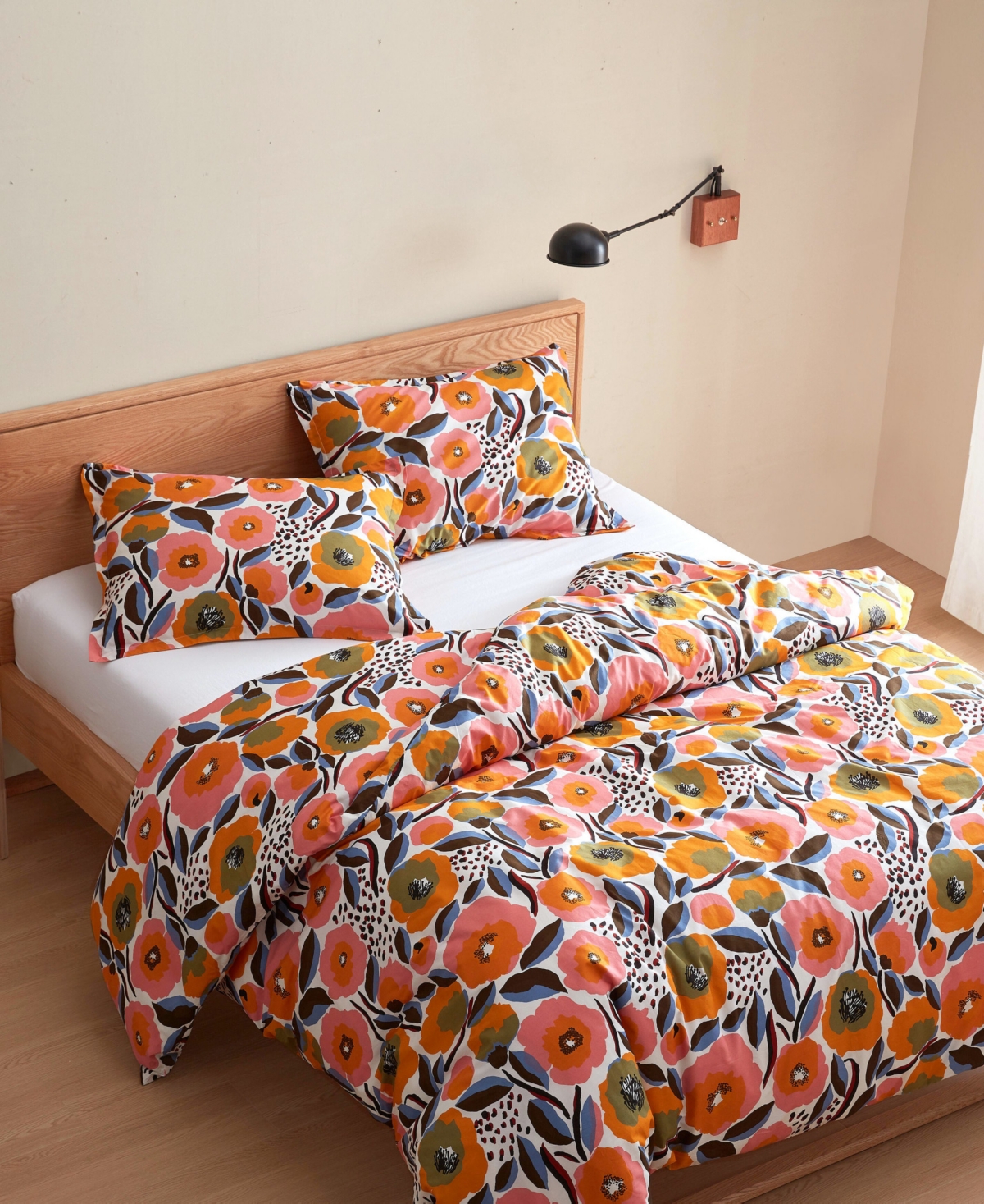 Marimekko Rosarium Cotton Reversible 3 Piece Comforter Set, Full/Queen