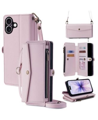 Wallet Case for iPhone 12-17, Card Holder with Removable Wrist And Crossbody Straps