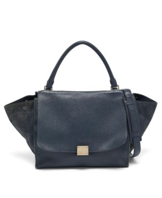 Medium Leather and Suede Trapeze Top-Handle Shoulder Bag