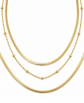 18K Gold Plated Layered Chain Necklace