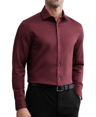 Men's Performance Wrinkle Free Slim-Fit Spread-Collar Dress Shirt