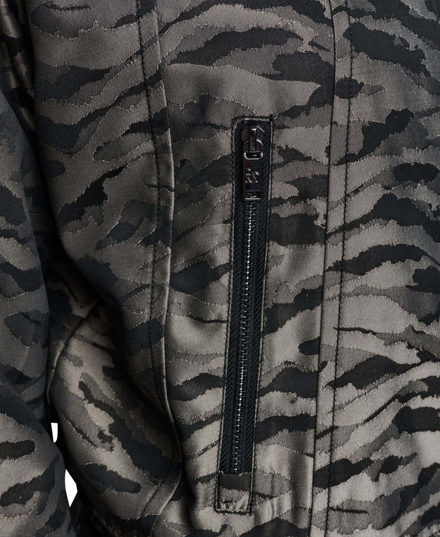 Women's Animal-Print 3/4-Sleeve Bomber Jacket