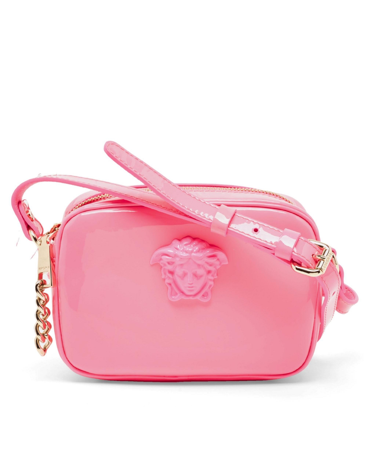 Pre-Owned Versace Women's La Medusa Patent Leather Camera Crossbody Bag
