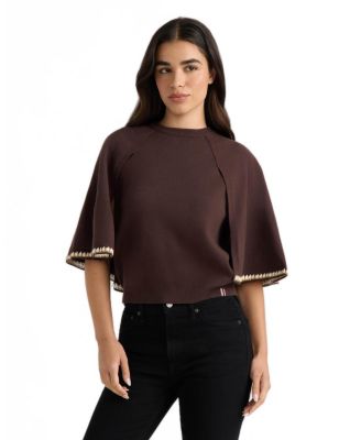Women's Cape Sleeve Knit Sweater Top