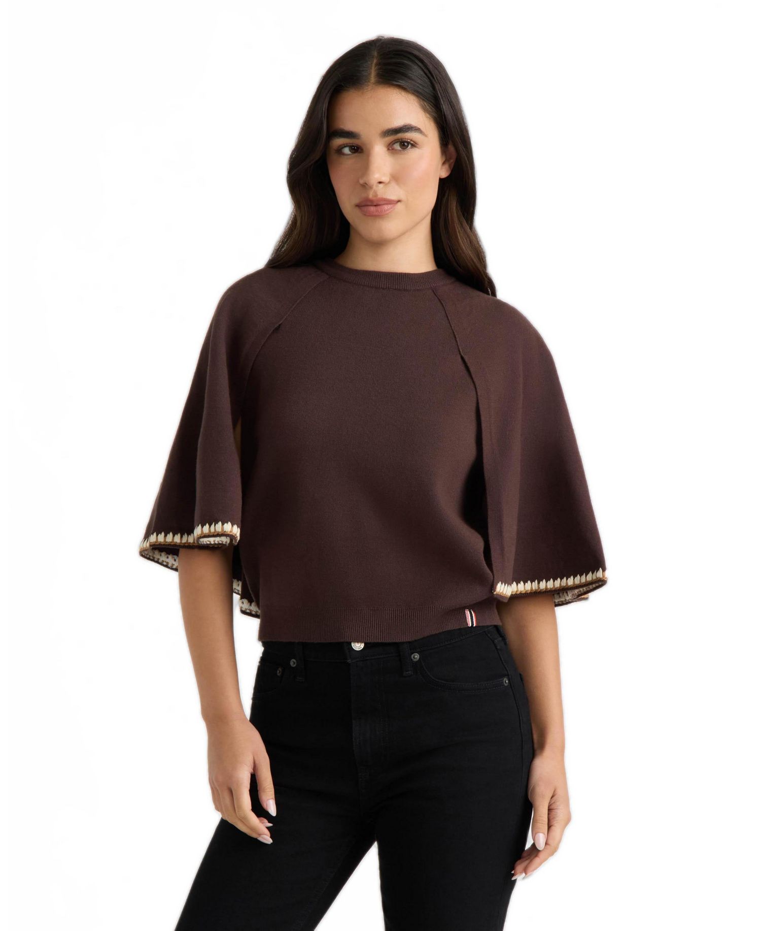 Women's Cape Sleeve Knit Sweater Top