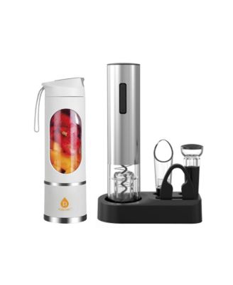 Premium Wine and Juice Duo Electric Wine Opener  Travel Juicer Blender