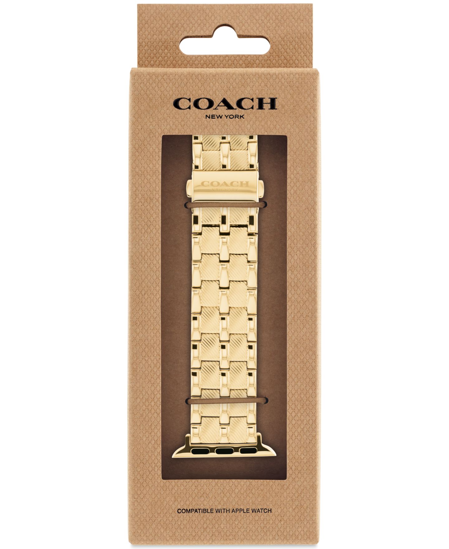 Женские ремешки для часов COACH Gold Stainless Steel Bracelet Smart Apple Watch 38mm — фото 4