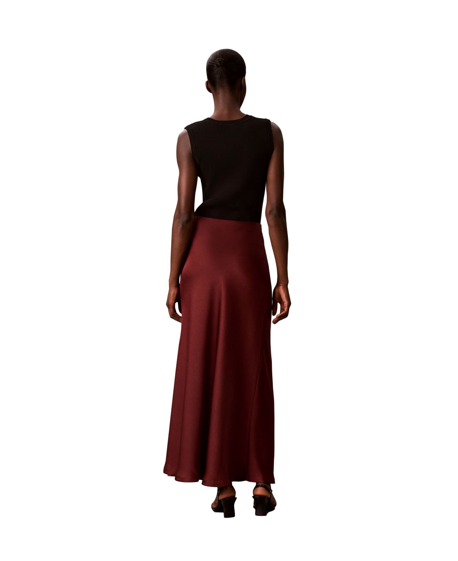 Petite Pull-On Satin Maxi Skirt