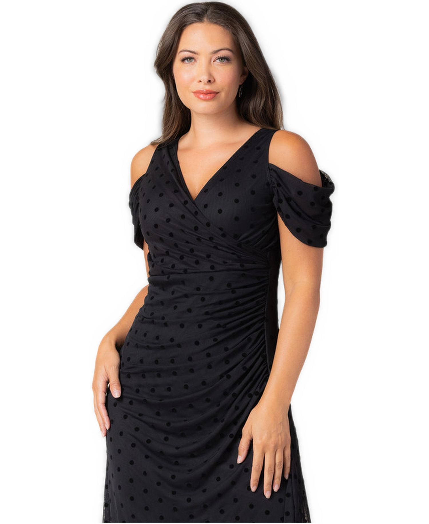 Women's Seraphina Cold-Shoulder Mesh Gown