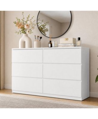 6 Drawer Dresser for Bedroom, Chest of Drawers, Storage Dresser with Deep Drawers for Living Room, Hallway, Entryway, Bedroom