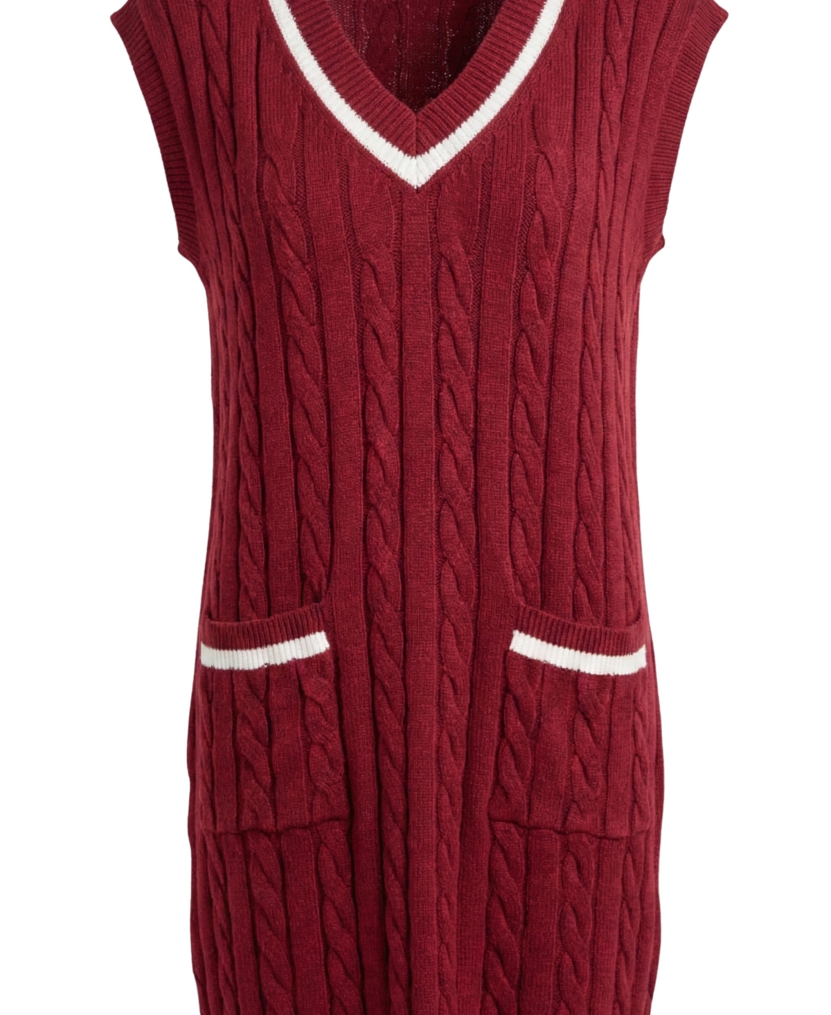 Modenaire Women's Cable-Knit V-Neck Mini Sweater Dress