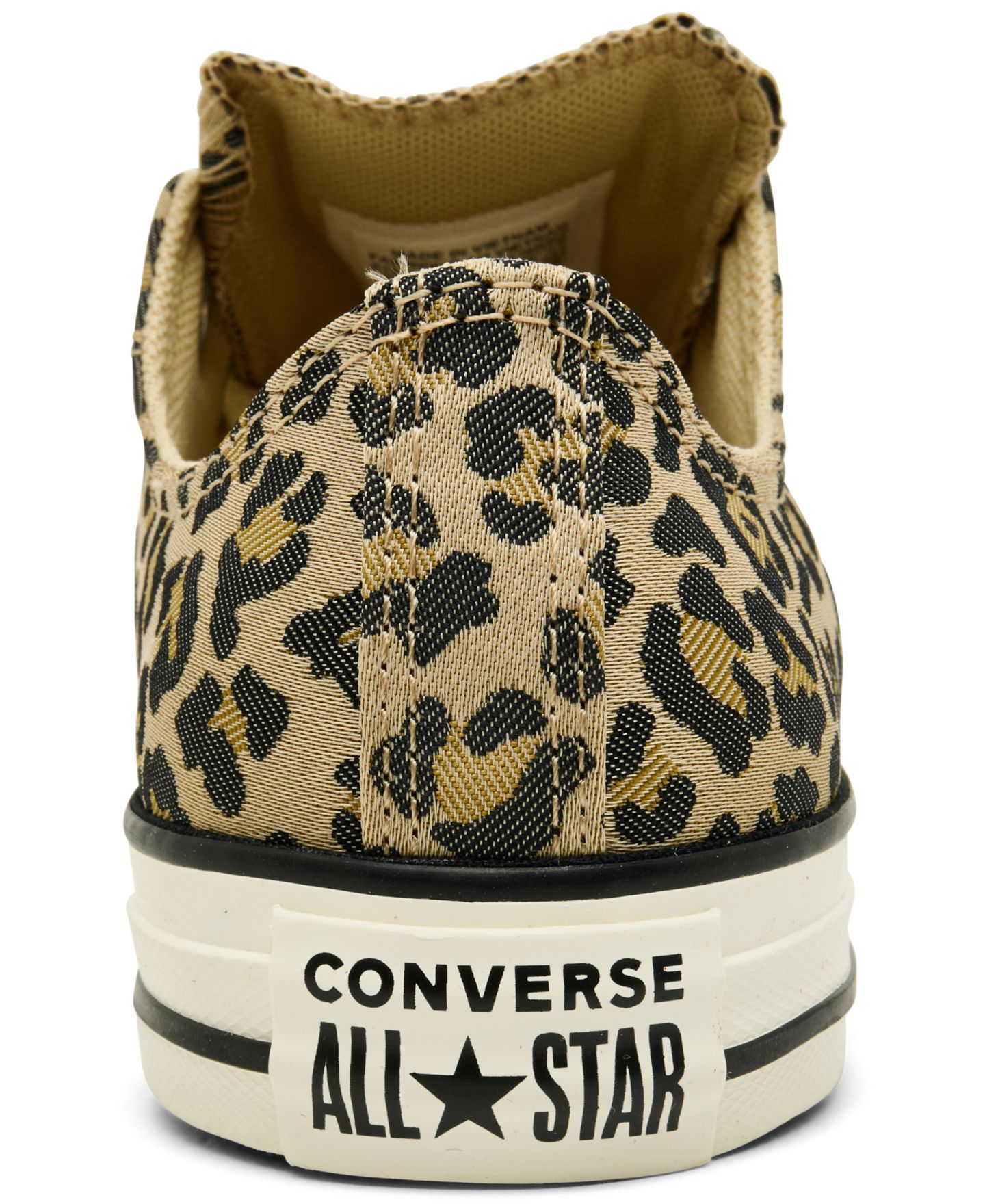 Женские кроссовки Converse Chuck Taylor All Star Leopard Jacquard Low Top Lifestyle, цвет: Чёрный / Медовый — фото 4