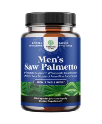 Saw Palmetto for Men with Beta Sitosterol, Prostate and Bladder Support Supplement, Hair Health Formula, 100 Count