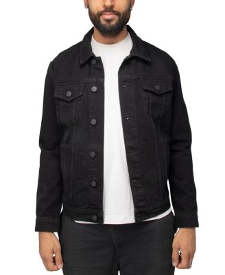Men's Rhine Stone Graphic Back Denim Trucker Jacket