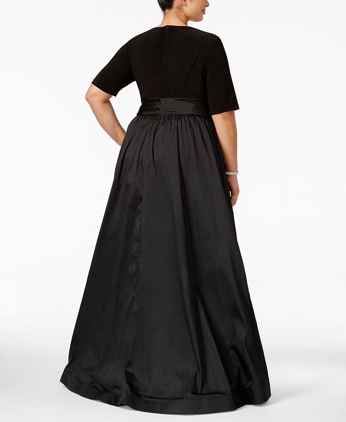 adrianna papell crepe taffeta bow gown