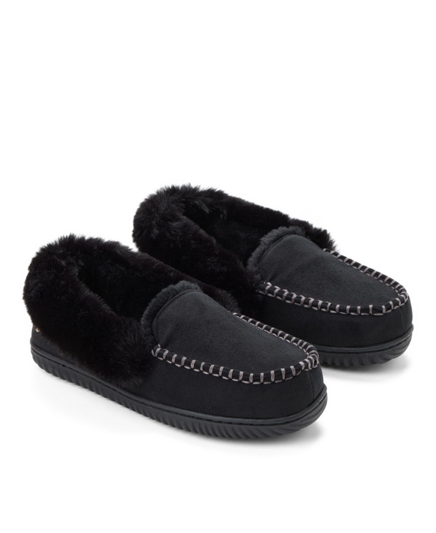 Женские тапочки Dearfoams Ryland Cabin Moccasin Slipper, цвет: Чёрный — фото 7