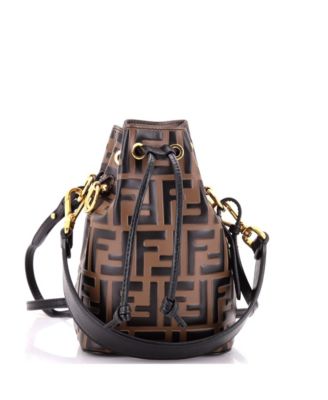 Mon Tresor Mini Zucca Embossed Leather Bucket Bag