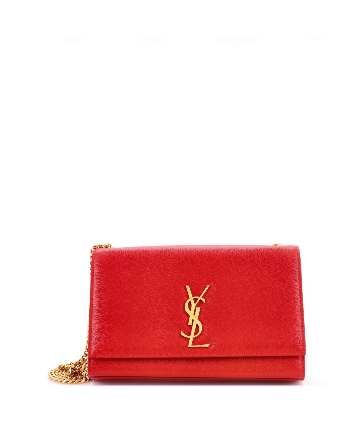 Pre-Owned Saint Laurent Classic Monogram Medium Leather Crossbody Bag - Red
