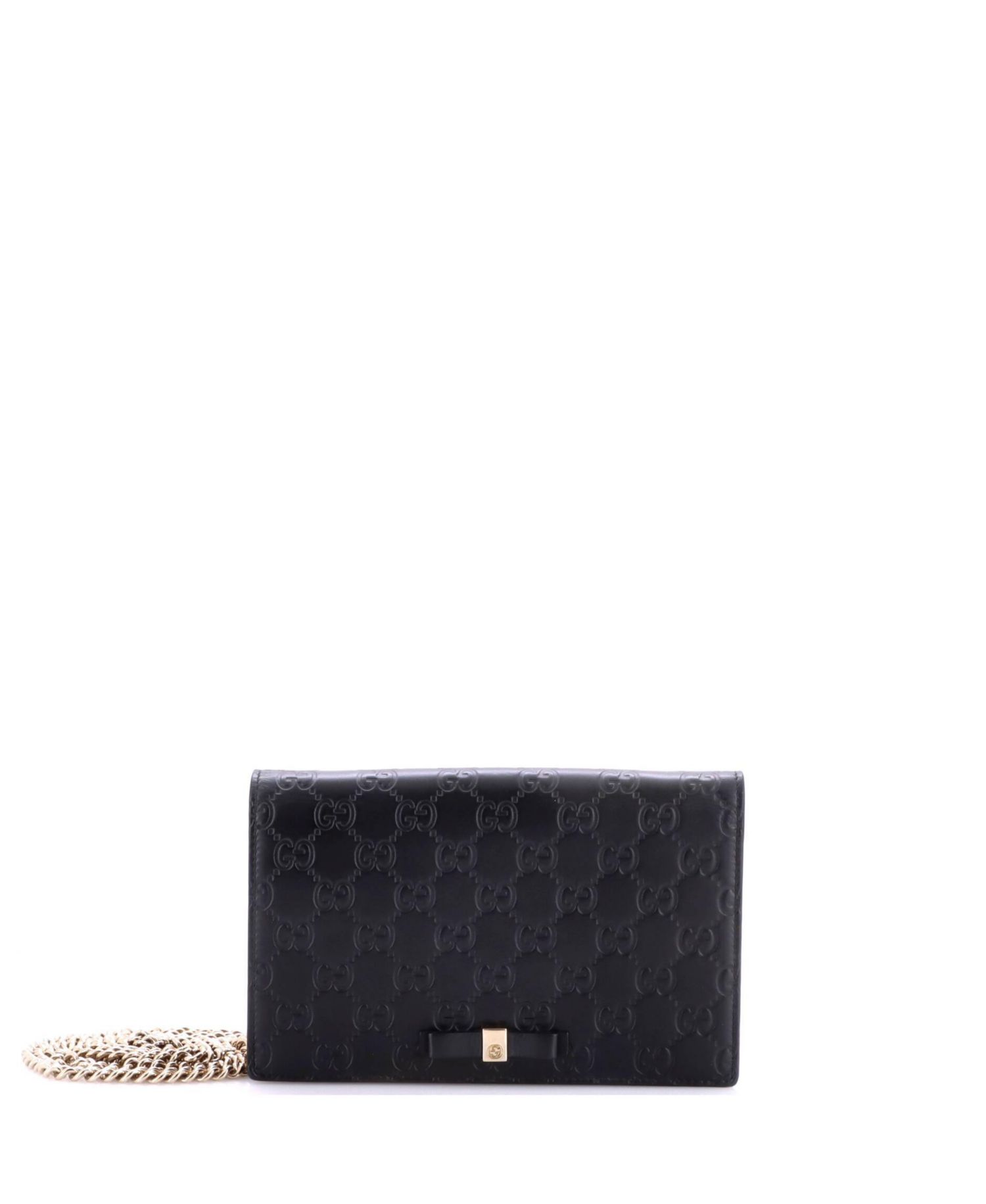 Signature Wallet on Chain Guccissima Leather Crossbody