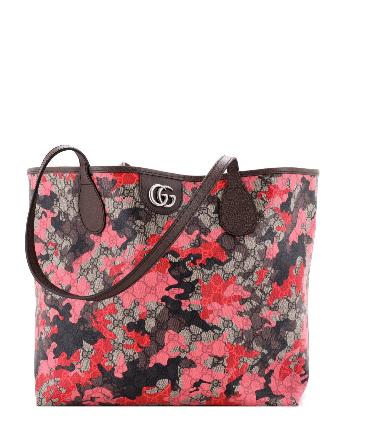 Pre-Owned Gucci Gg Camouflage Coated Canvas Large Tote with Pochette