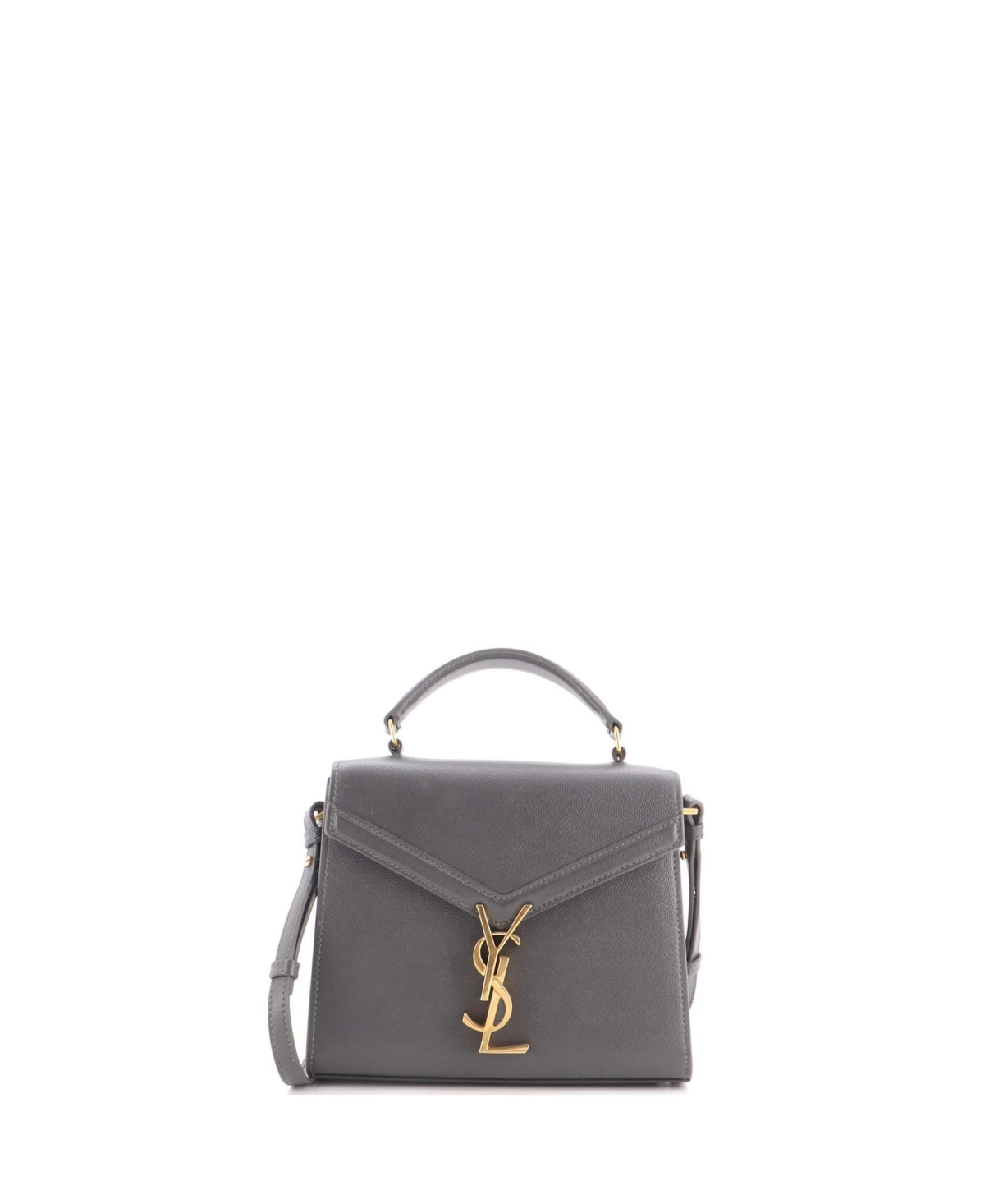 Pre-Owned Saint Laurent Mini Cassandra Top Handle Bag Leather - Grey