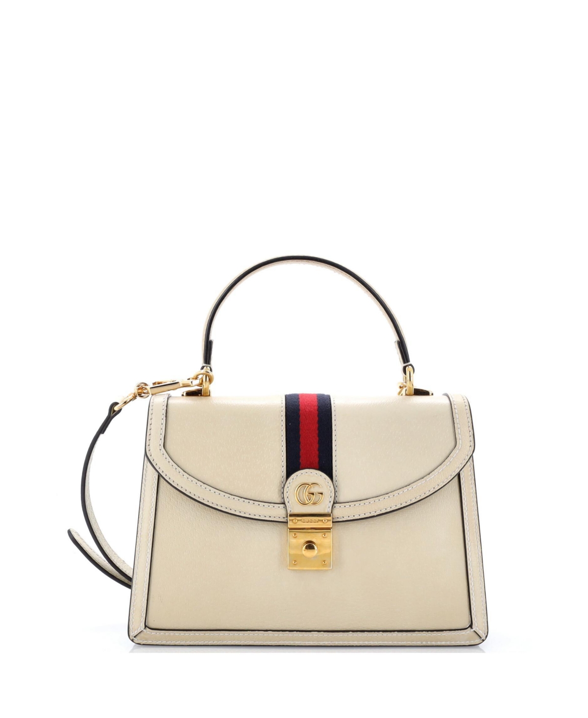 Pre-Owned Gucci Small Ophidia Flap Top Handle Bag Leather - Natural