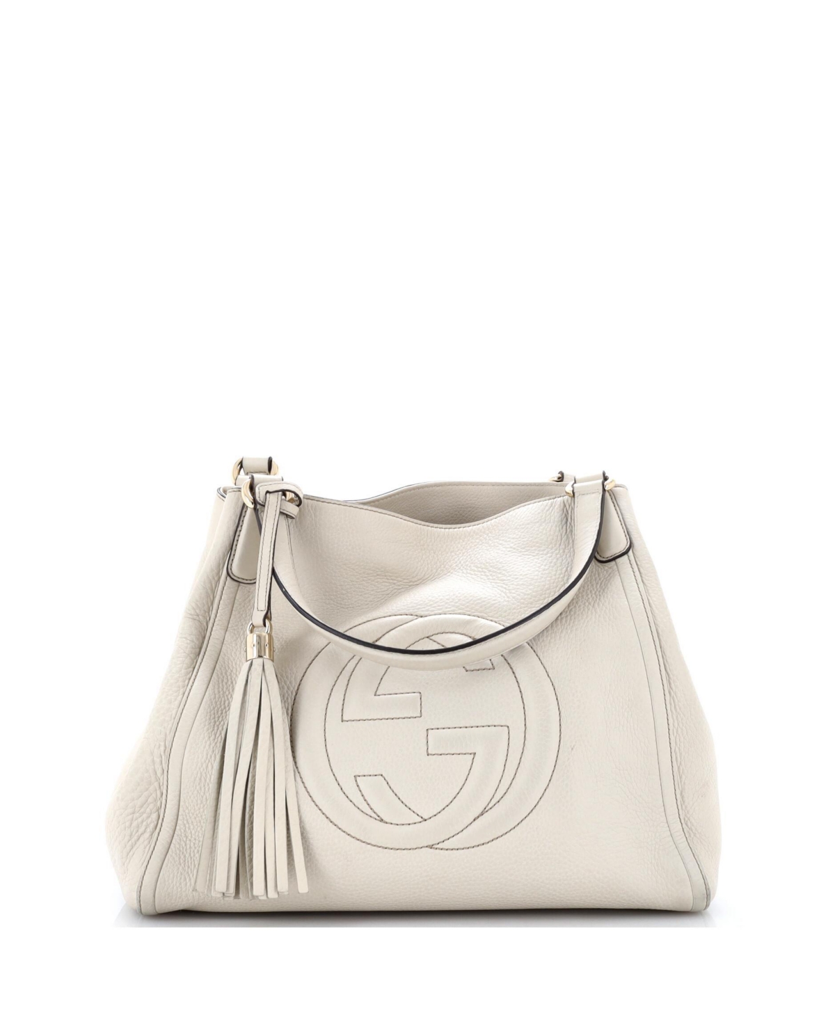 Pre-Owned Gucci Medium Soho Shoulder Bag Leather - White