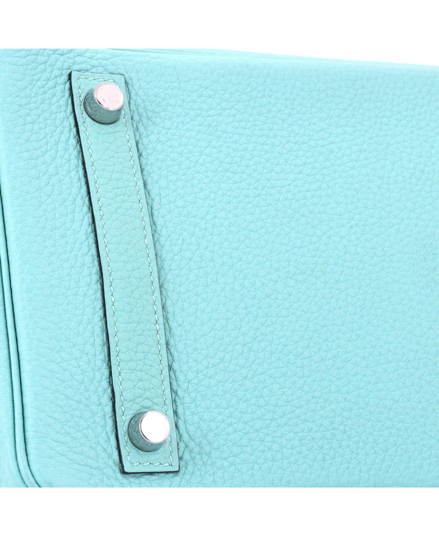 Pre-Owned HERMES Pre-Owned Hermes Birkin 30 Handbag Blue Togo with Palladium Hardware