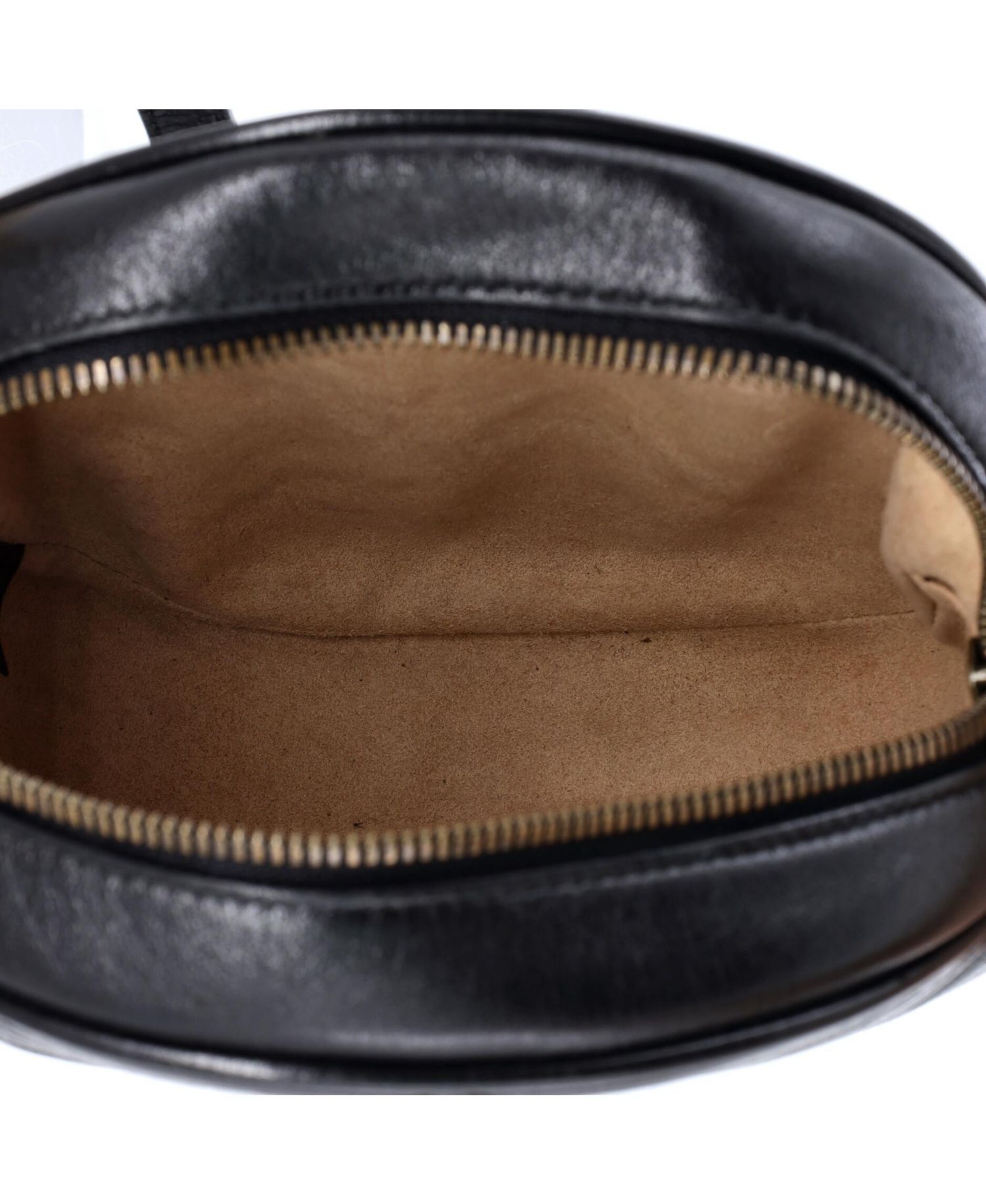 Mini Round Leather GG Marmont Shoulder Bag