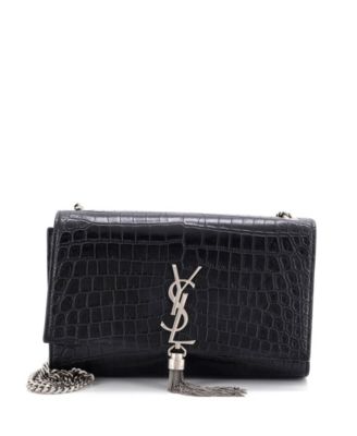 Medium Classic Monogram Tassel Crossbody Bag Embossed Leather