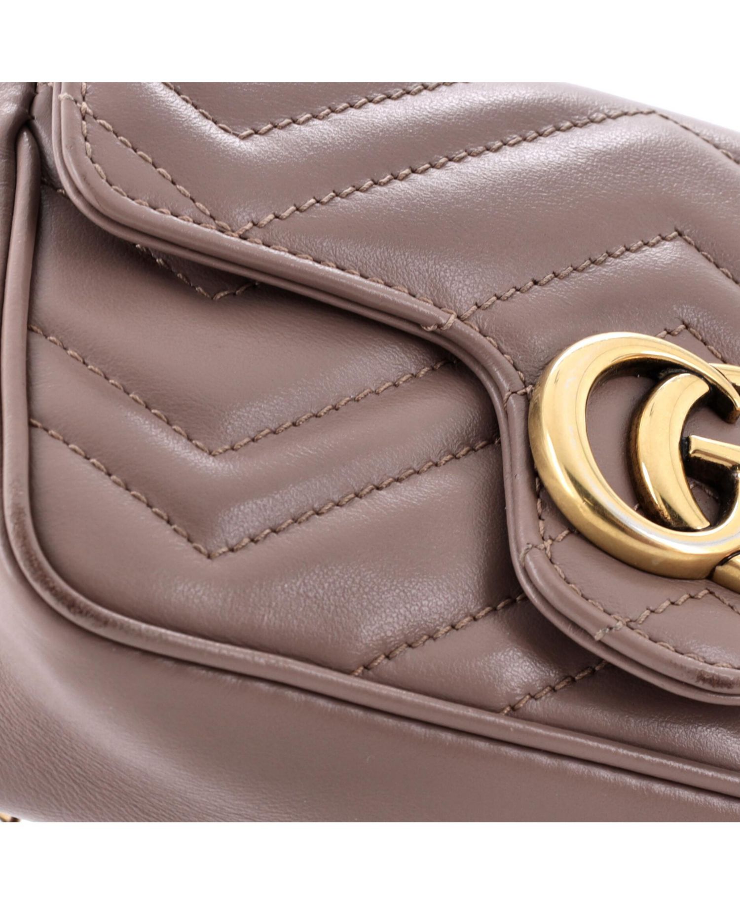 Super Mini GG Marmont Matelasse Leather Shoulder Bag