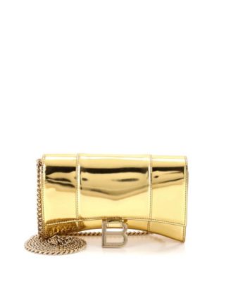 Hourglass Mini Crossbody Leather Wallet on a Chain