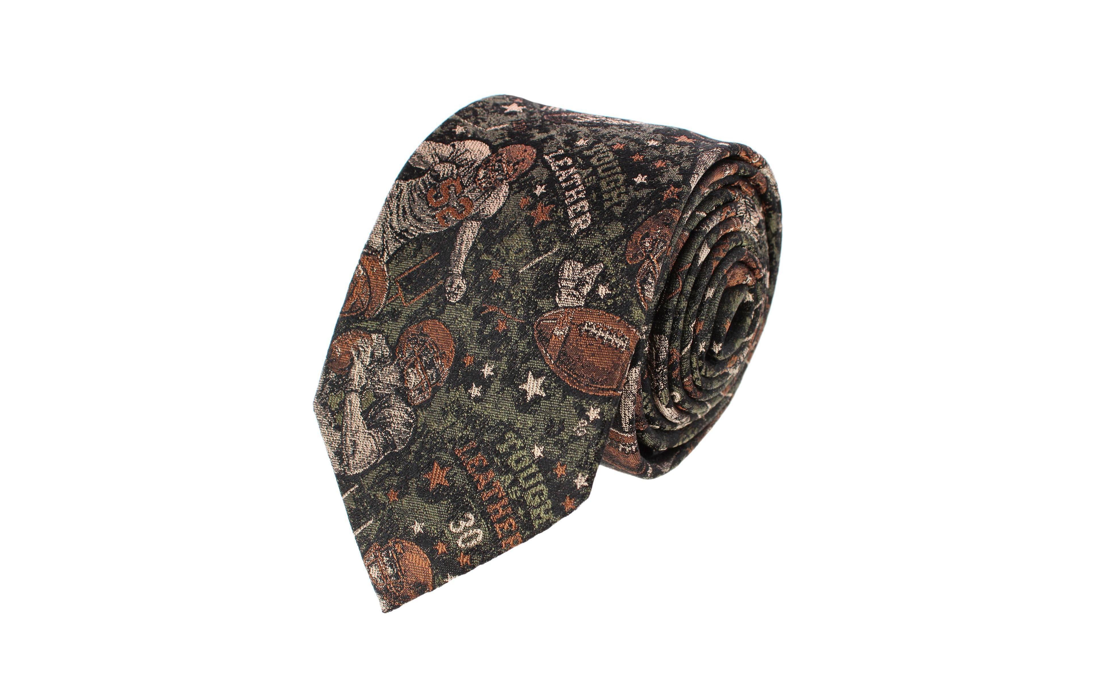 Trafalgar Men's Tough As Leather Football Silk Slim Tie