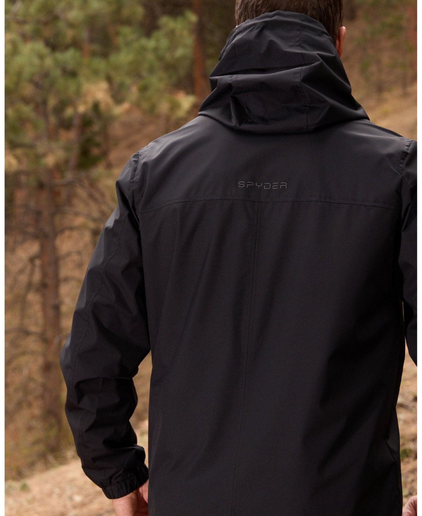 Мужская куртка Spyder Gale Lightweight Hooded Windbreaker, цвет: Чёрный — фото 6