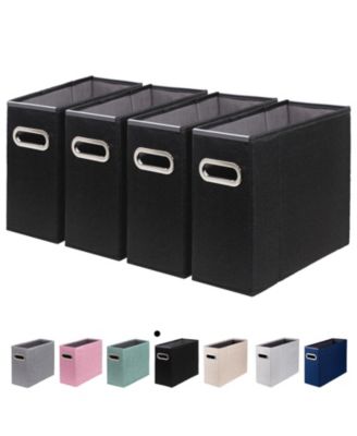 Letter Size File Organizer Folders Fabric Storage Box Collapsible Metal Handle Smooth PVC Rails