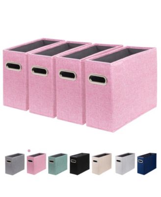Letter Size File Organizer Folders Fabric Storage Box Collapsible Metal Handle Smooth PVC Rails