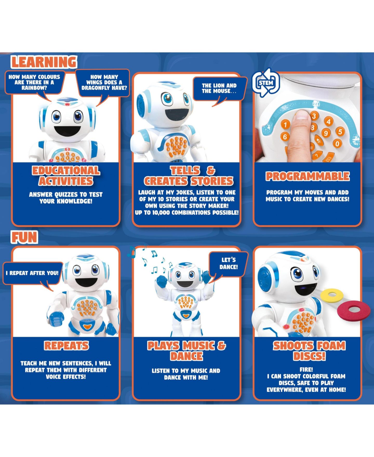 Детская игрушка Lexibook Powerman Star Remote Control Programmable Robot, Ages 4+ — фото 2