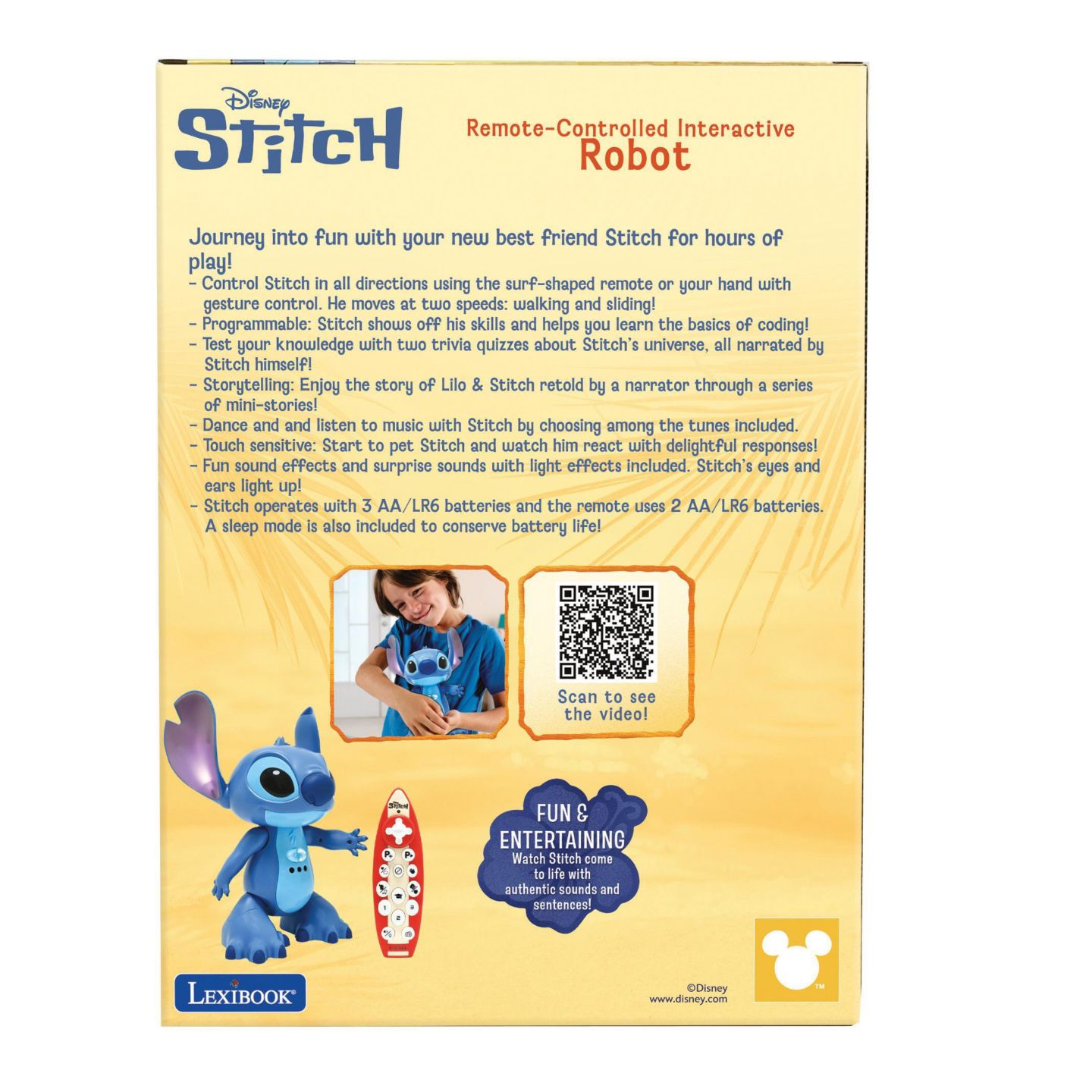 Детская игрушка Disney Stitch Remote-Controlled Interactive Programmable Robot — фото 7