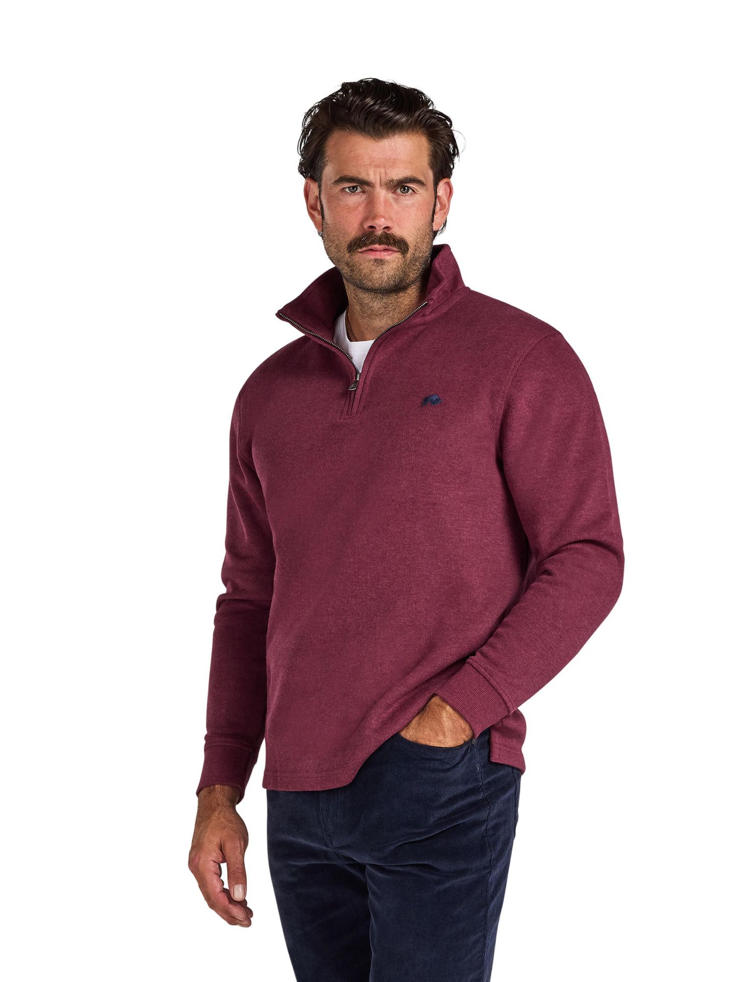 Мужская толстовка Raging Bull French Rib Quarter Zip, цвет: Бордовый — фото 1