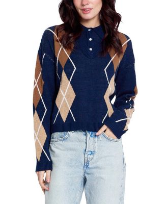 Women's Astrid Long-Sleeve Argyle Sweater