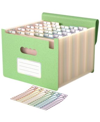 26 Pocket Accordion File Organizer A-Z Tabs Expanding Folders Home Office Organization