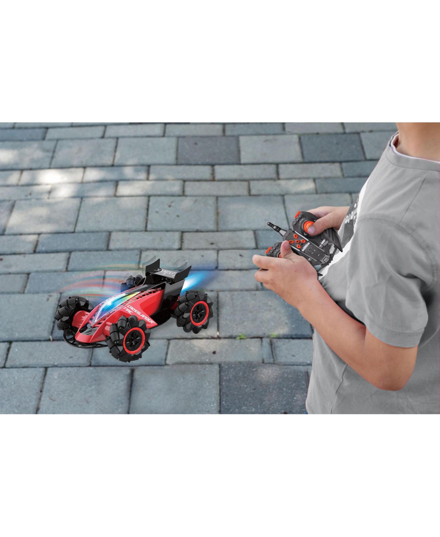 Детская игрушка Lexibook Crosslander Fire 4WD Gesture-Control Rechargeable Stunt Car, цвет: Красный — фото 3